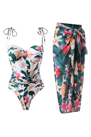 Floral One Piece Printed Beach Swimwear